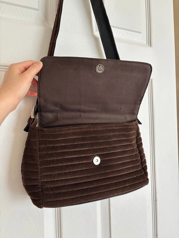 Brown Corduroy Sling Bag - photo 2