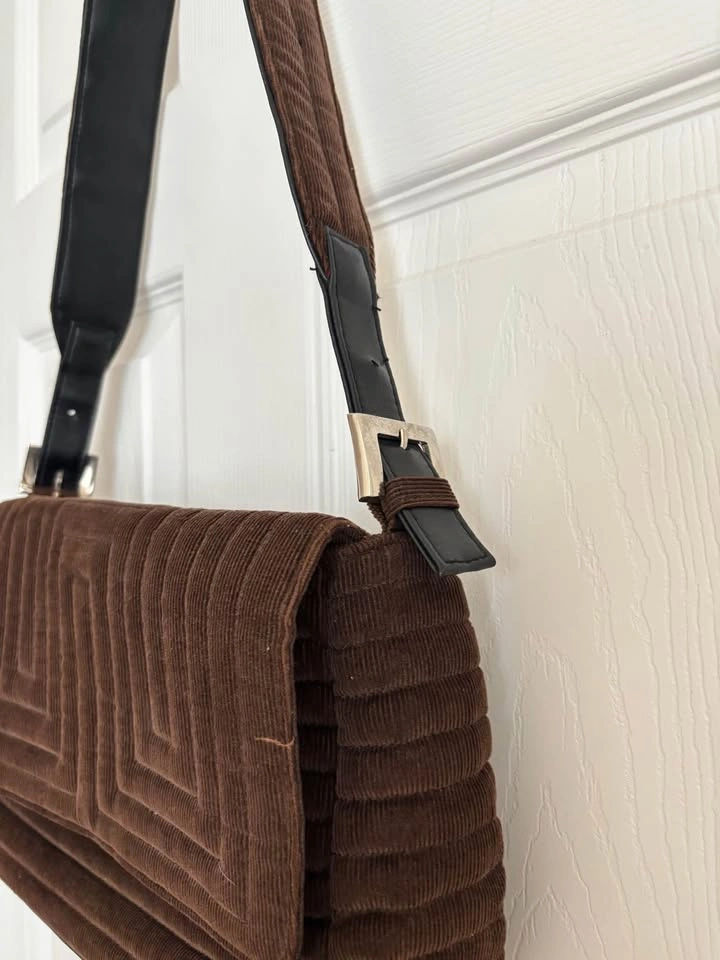 Brown Corduroy Sling Bag - photo 3