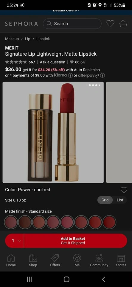 New Unopened Merit Cool Red Lipstick - photo 2