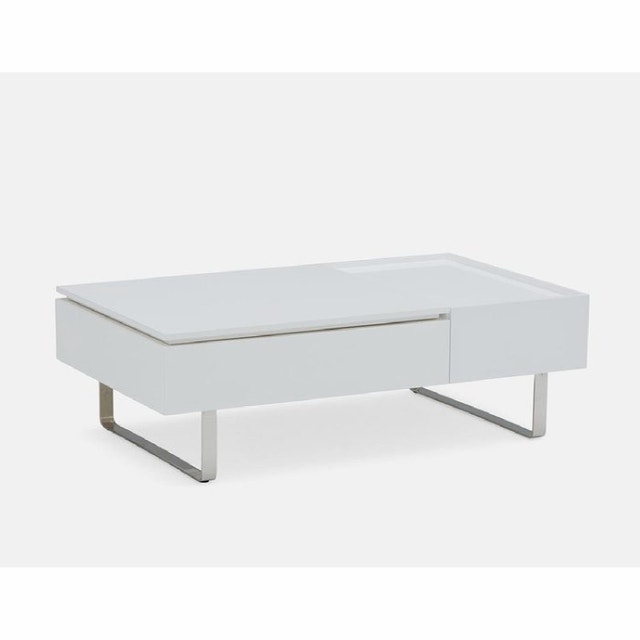 Structube EVO Lacquered Lift-Top Storage Coffee Table - White