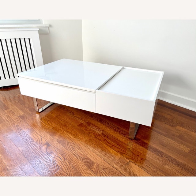 Structube EVO Lacquered Lift-Top Storage Coffee Table - White - photo 2