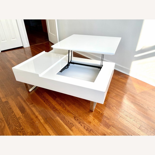 Structube EVO Lacquered Lift-Top Storage Coffee Table - White - photo 3