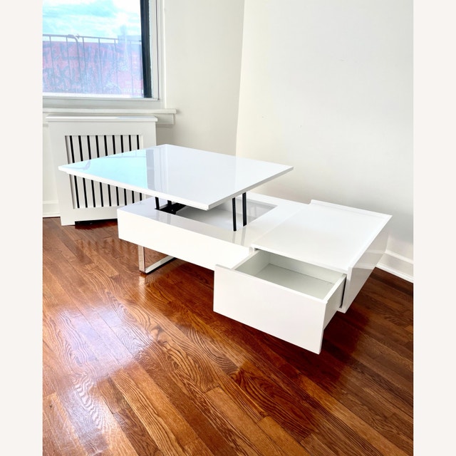 Structube EVO Lacquered Lift-Top Storage Coffee Table - White - photo 4
