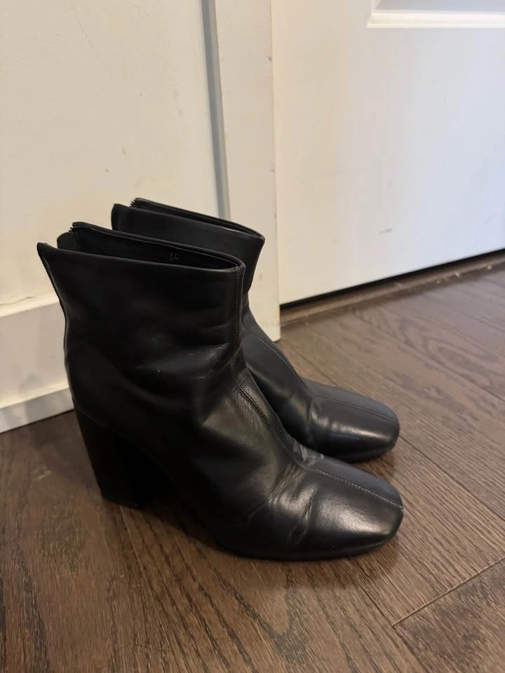 Black Ankle Boots Block Heel Size 36 - photo 2