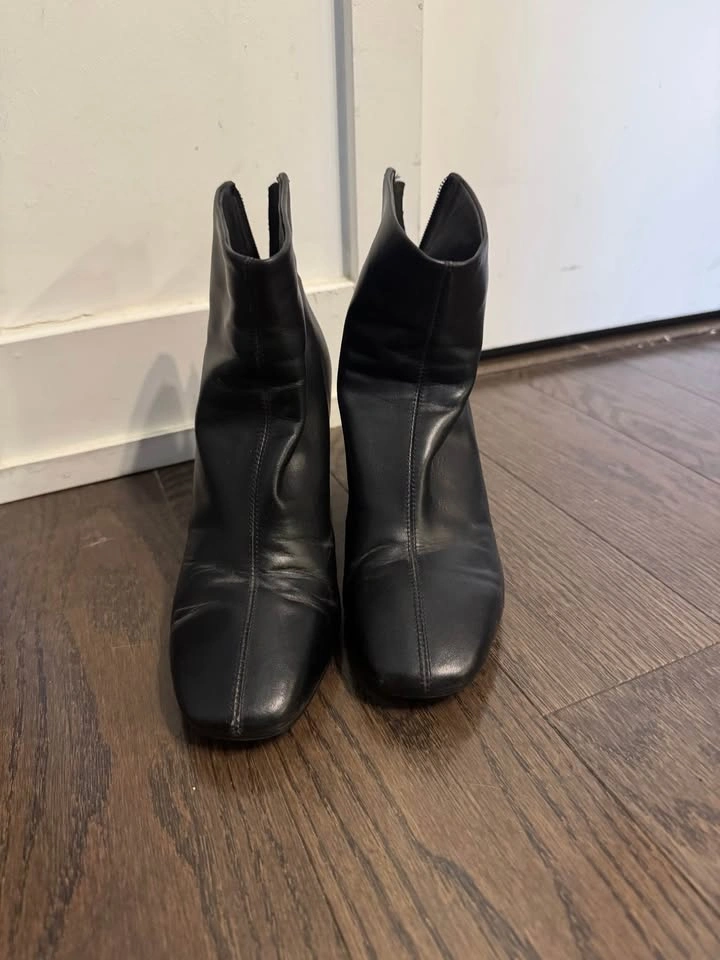 Black Ankle Boots Block Heel Size 36 - photo 3
