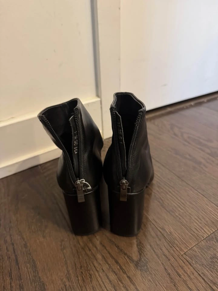 Black Ankle Boots Block Heel Size 36 - photo 5