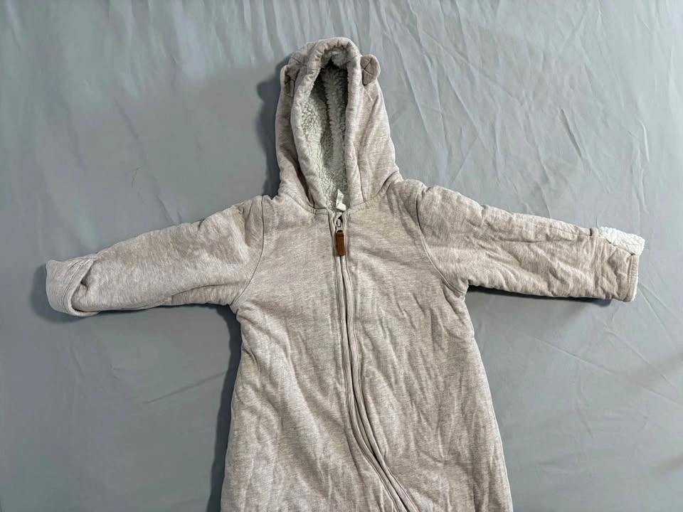 H&M Baby Bear Hooded Sherpa Lined Jumpsuit (6-9m) - photo 3
