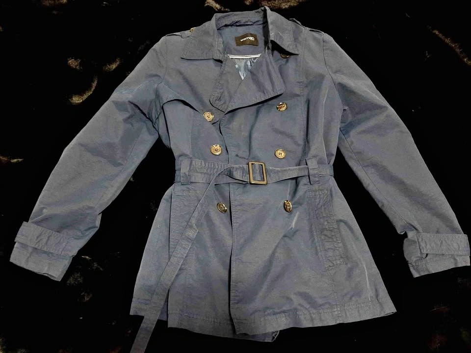 Classic Navy Trench Coat - Size S/M