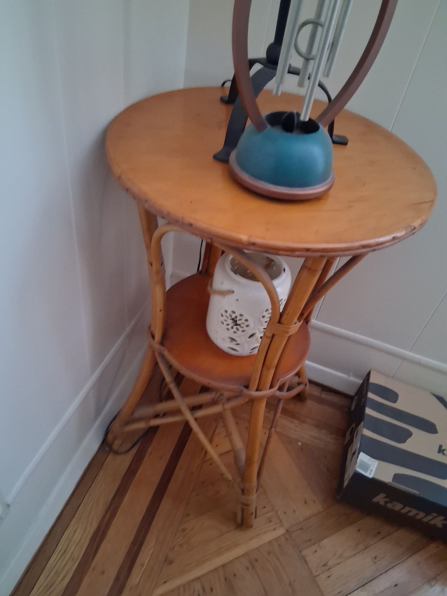 Round Rattan Side Table