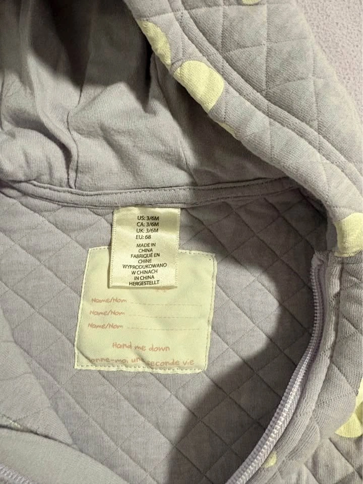 Baby Hooded Quilted Romper 3-6M - photo 2