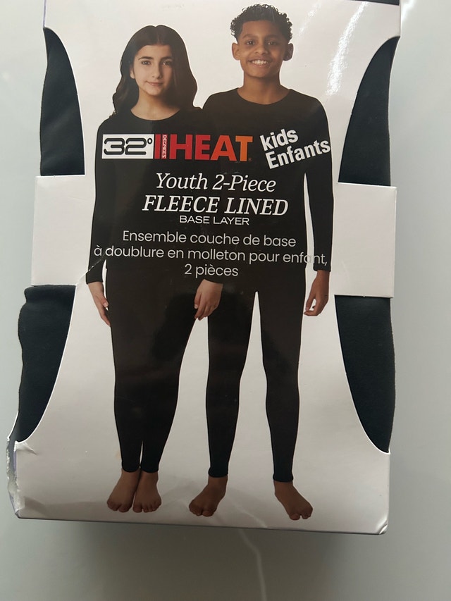 32 Degrees Heat Youth 2-Piece Fleece Lined Base Layer Set - Size
