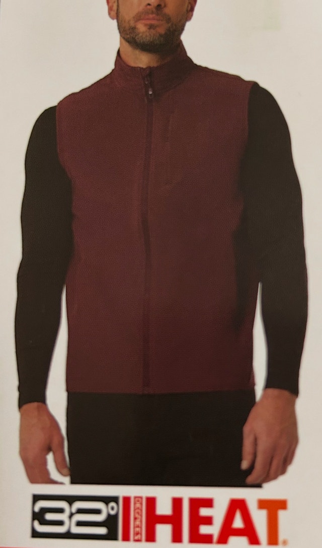 Brand New 32 Degrees Heat Men's Vest - Burgundy