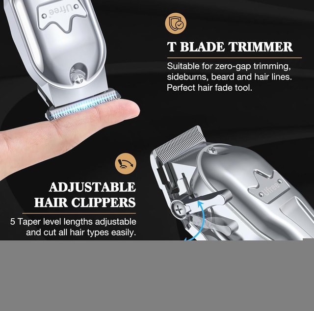 Brand New Ufree Professional Hair Clippers T-Blade Trimmer Kit - photo 2