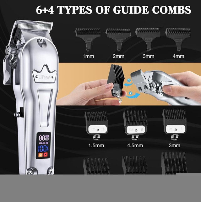 Brand New Ufree Professional Hair Clippers T-Blade Trimmer Kit - photo 4