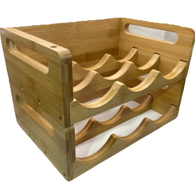 Brand New AWD Bamboo Stackable Wine Bottle Rack