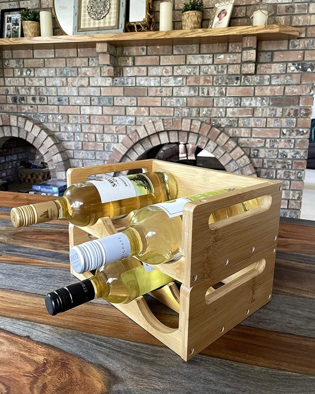 Brand New AWD Bamboo Stackable Wine Bottle Rack - photo 2