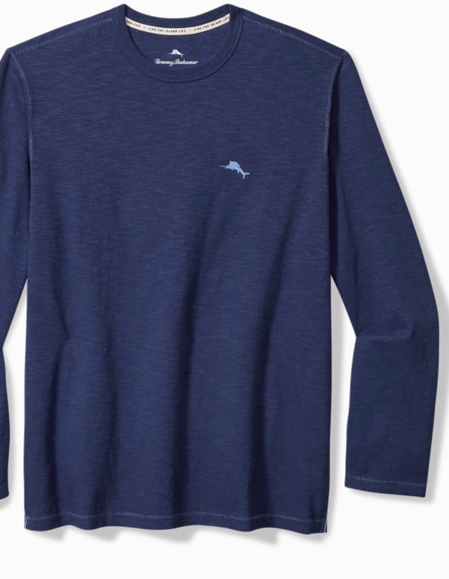 Brand New Tommy Bahama Long Sleeve T-Shirt, Ocean Deep