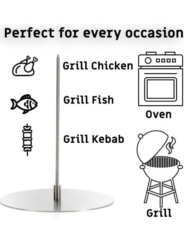 Brand New Povame Vertical Kebab Skewer Grill Set + Basting Brush - photo 4