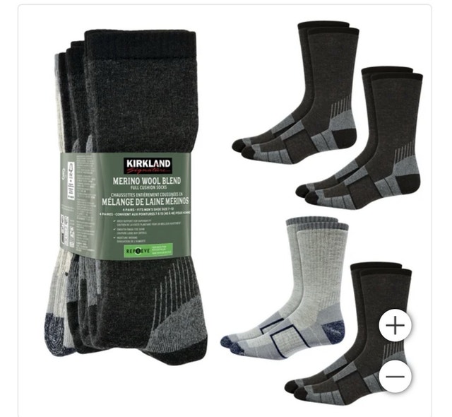 Brand New Signature Merino Wool Blend Full Socks - 4 Pairs