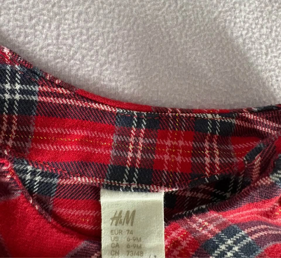 H&M Baby Plaid Pinafore Dress 6-9M - photo 3