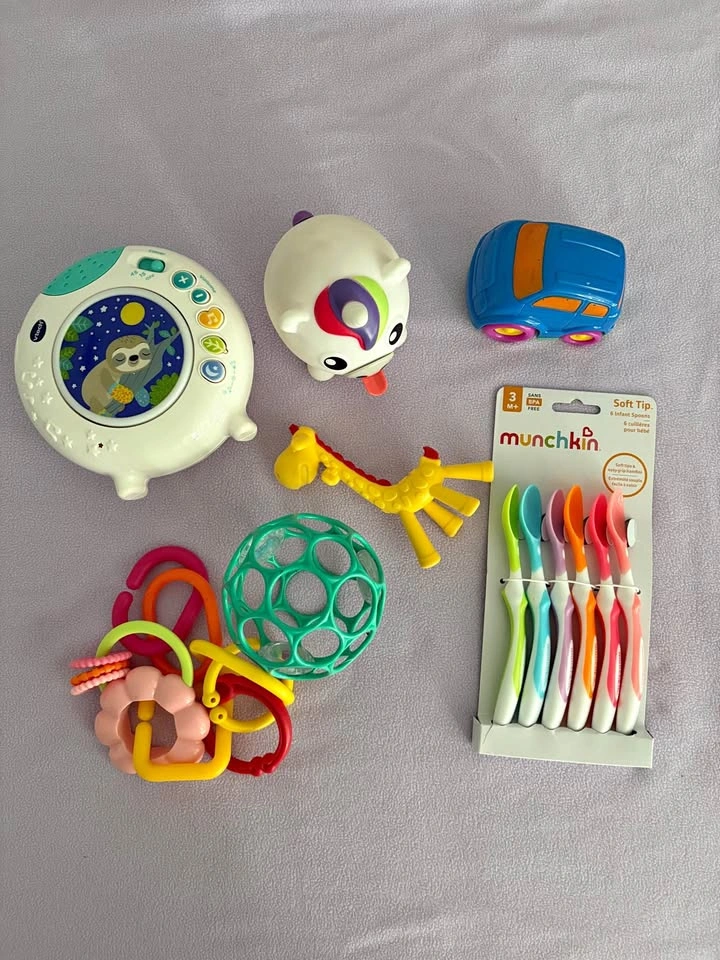 Assortment of baby toys