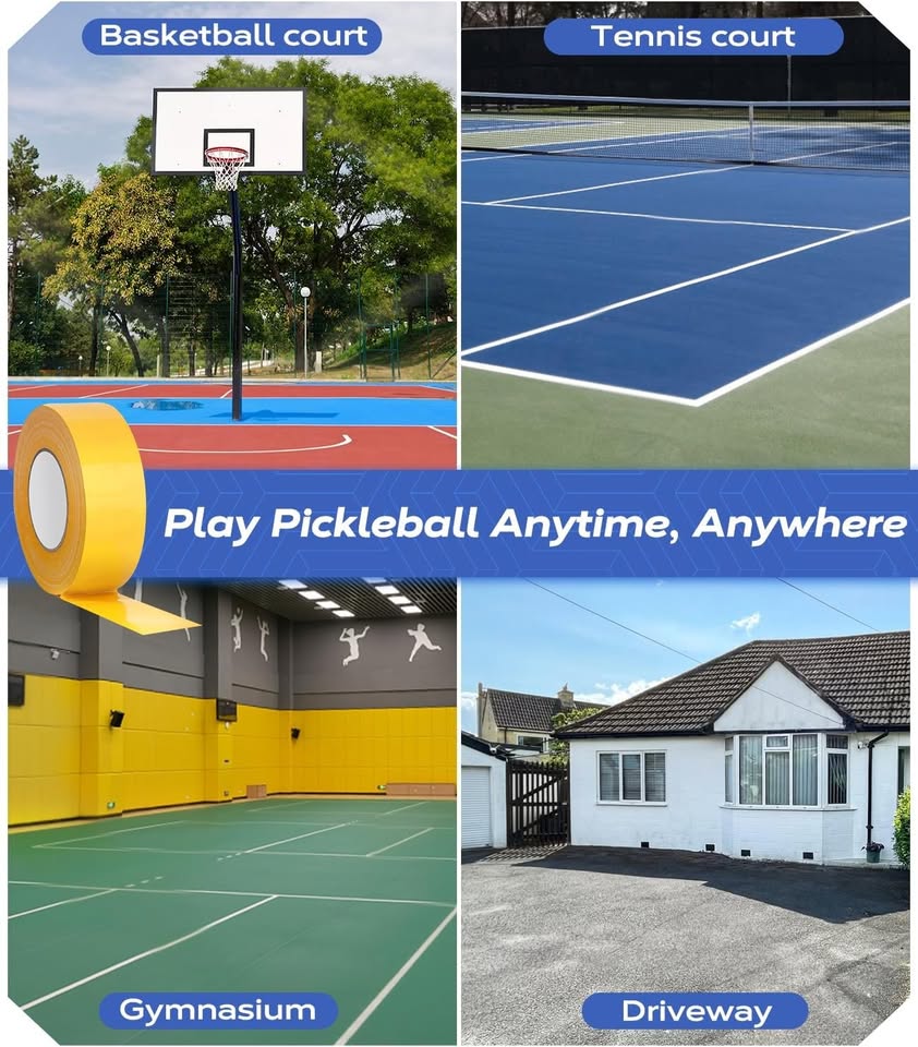 Pickleball Court Tape, Floor Marking Tape - No Residue - photo 2