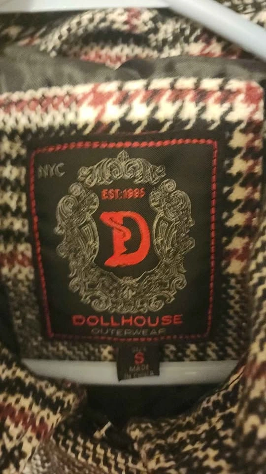 VTG Dollhouse Plaid Toggle Jacket - Faux Leather Sleeves & Hoode - photo 2