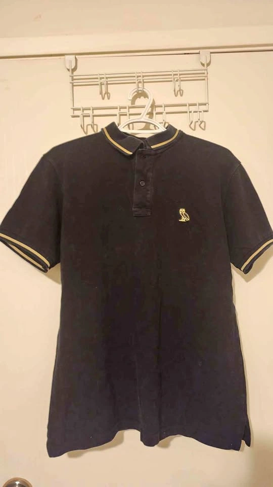 OVO Classic Owl Polo - Black/Gold - Made in Canada - Size M