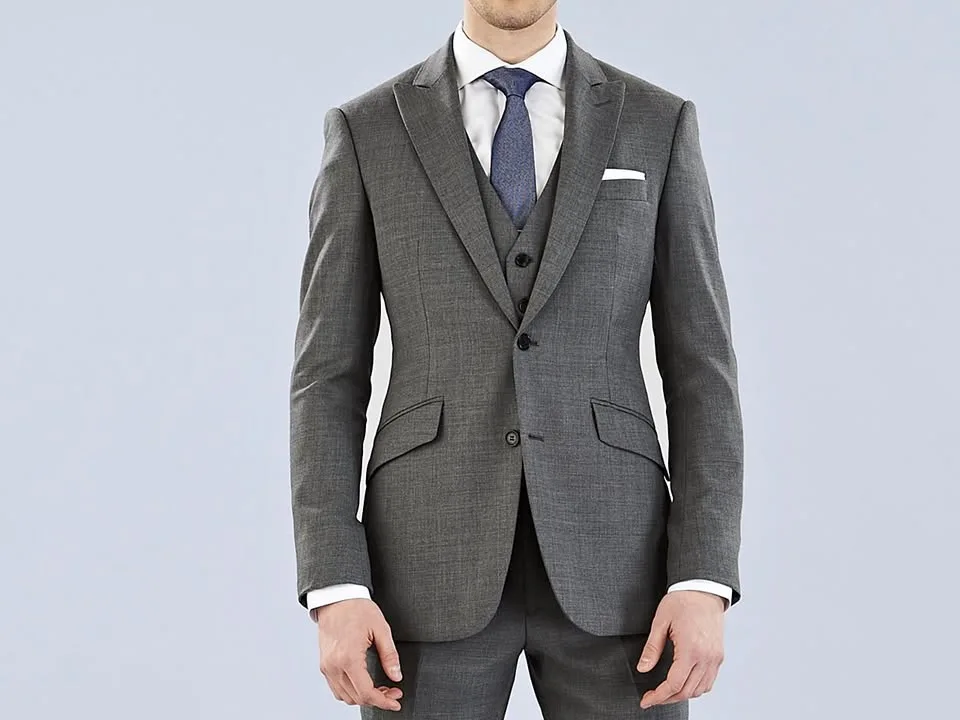 Harvey Specter Dark Grey 3 Piece Men's Suit 38R thumbnail