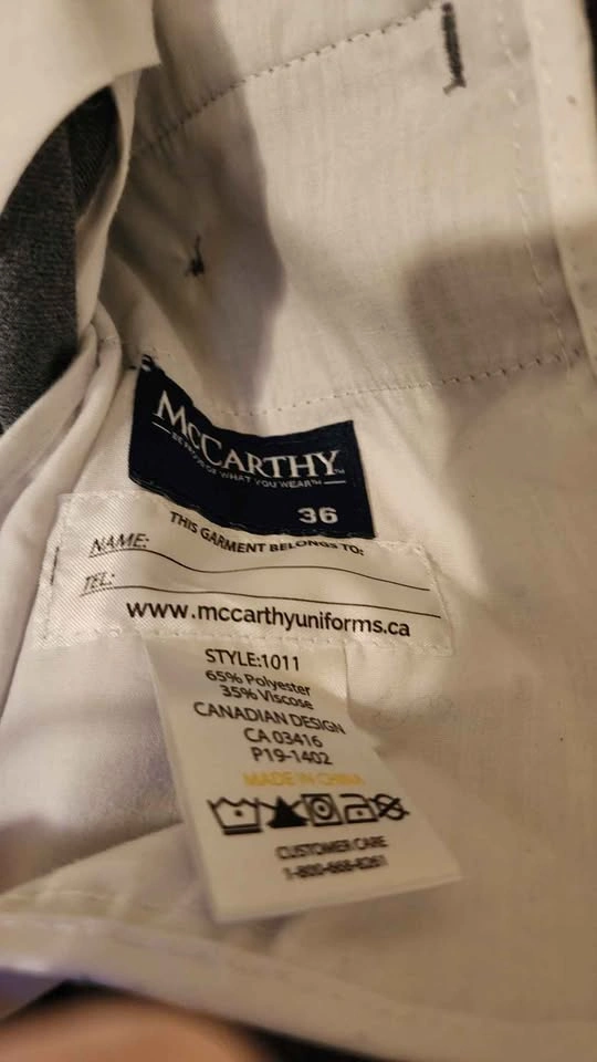 McCarthy Holy Cross/Regi School Uniform Pants - Size 36 - photo 2