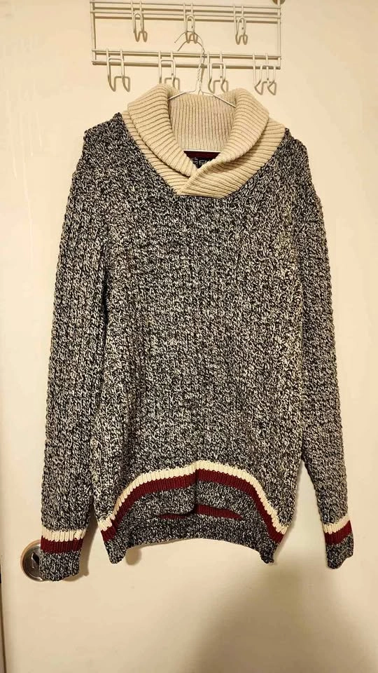 Vintage FarWest 1977 Men's Shawl Collar Cabin Sweater - Large