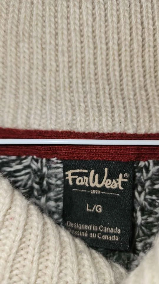 Vintage FarWest 1977 Men's Shawl Collar Cabin Sweater - Large - photo 2