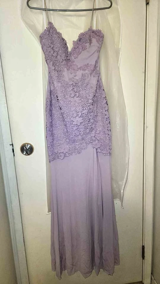 Fashion Nova Lavender Lace Mermaid Maxi Dress - Size Medium