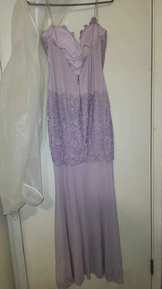 Fashion Nova Lavender Lace Mermaid Maxi Dress - Size Medium - photo 2