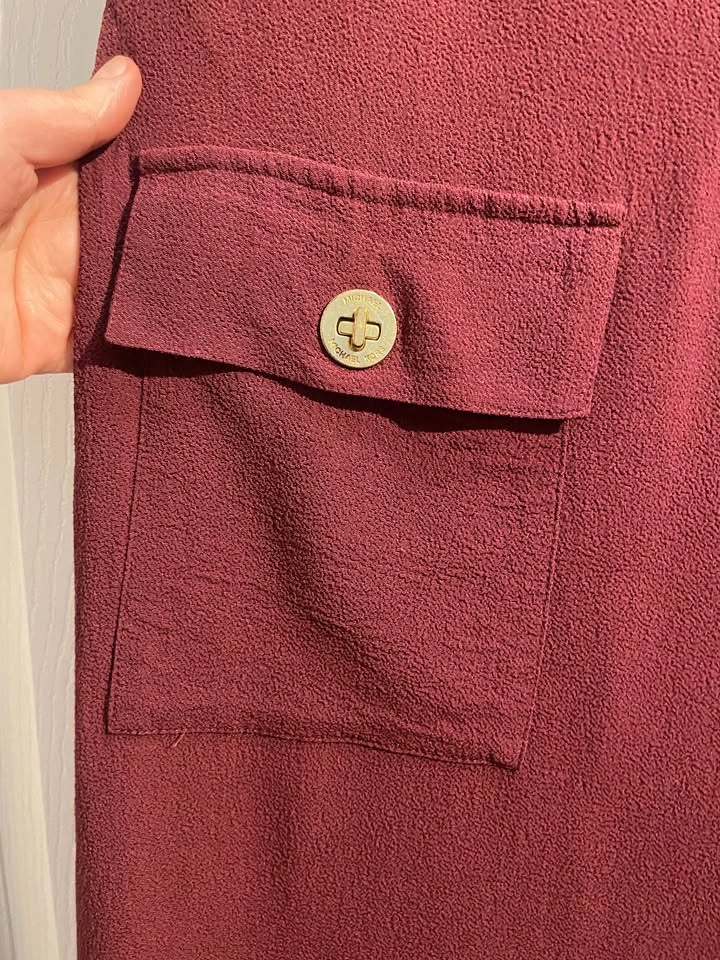 Michael Kors Burgundy Midi Dress, Size L - photo 3