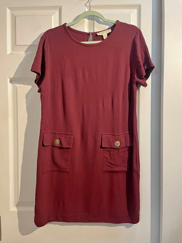Michael Kors Burgundy Midi Dress, Size L