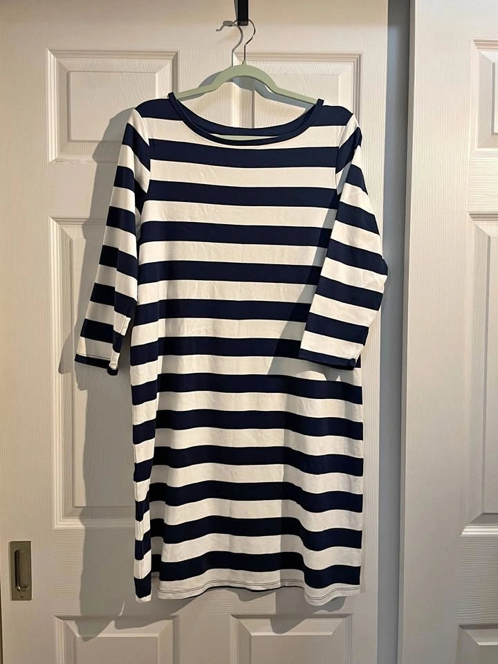 Isaac Mizrahi Midi Striped Dress - 100% Cotton, Size L