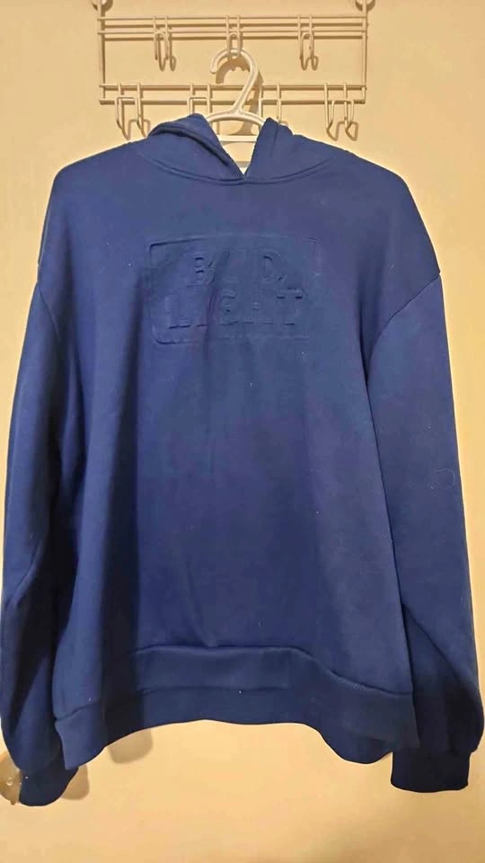 Vintage Bud Light Debossed 3D Logo Hoodie - Royal Blue & Light B