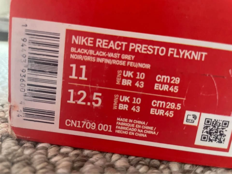 Nike React Presto Flyknit Size 11 - photo 2