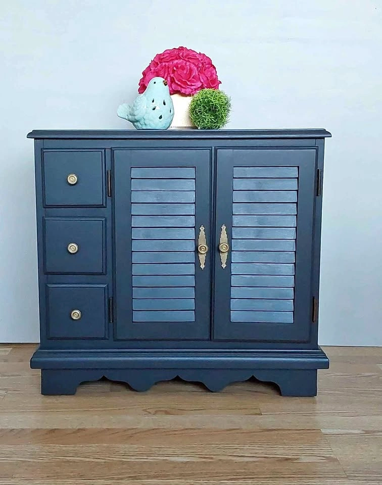 Solid Wood Hand-Painted Side Table
