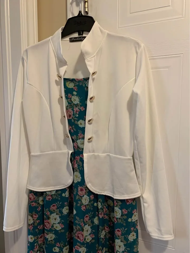 New Nice Floral Dress with attached Blazer thumbnail