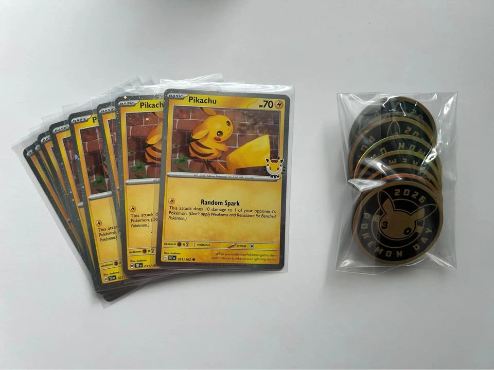 Pikachu 051/162 Pokemon Day 30th Anniversary Stamped Promo + Coi - photo 3