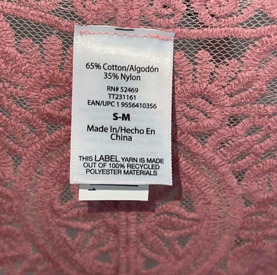 Semi-Sheer Pink Embroidered Kimono Cover-Up Duster Size L/XL - photo 5