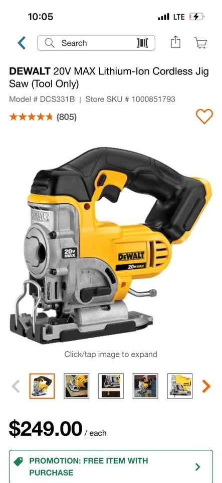 DEWALT 20V MAX Cordless Jig Saw (Tool Only) DCS331B - photo 2