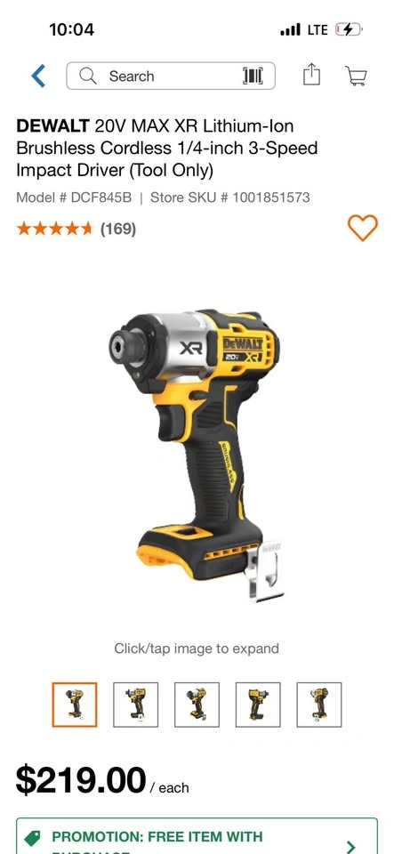 DEWALT 20V MAX XR Brushless Cordless Impact Driver (Tool Only) - photo 2