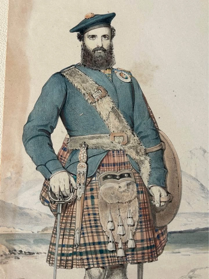 Antique 1870 Scottish Lithograph – Clan Robertson & Clan Stewart - photo 4