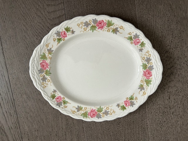Vintage Staffordshire Satin White Small Platter (Brampton)