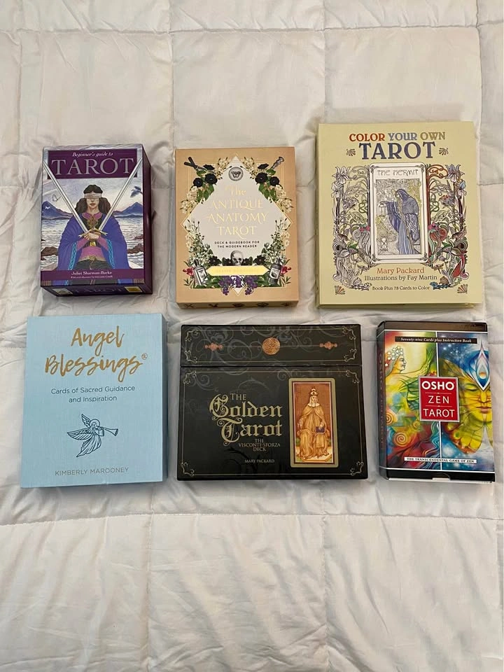 Tarot Deck Bundle (6 Decks + Guidebooks) - Osho Zen, Golden Taro