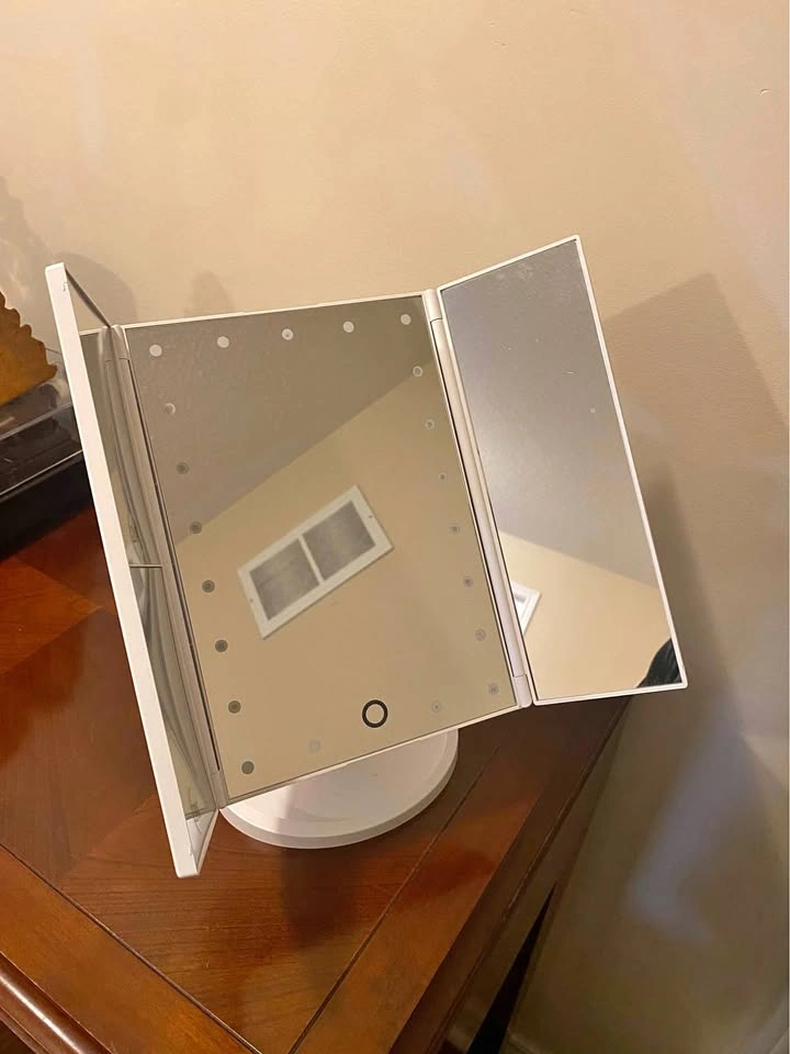 LED Vanity Mirror with Lights - Trifold + 10x Magnifying