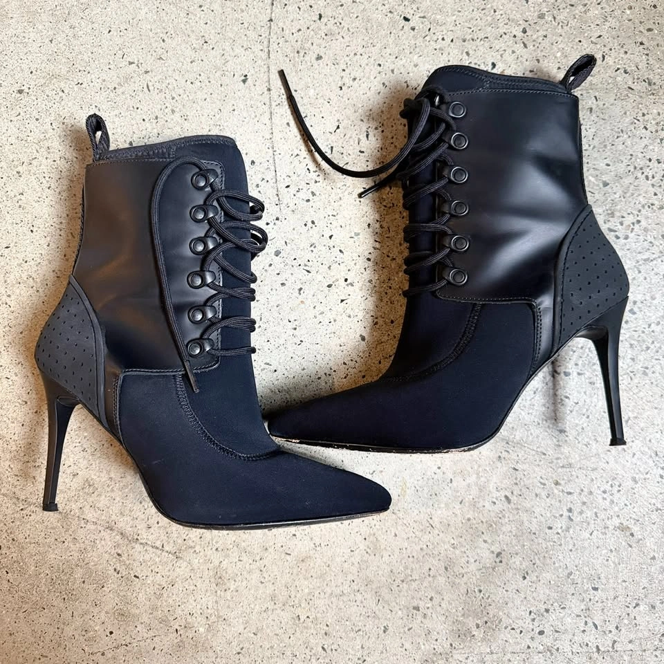 Alexander Wang x H&M Lace-Up Stiletto Boots - Size 37 (Black) - photo 2